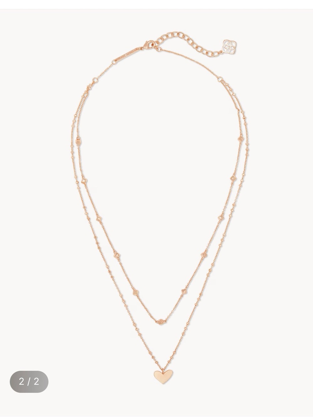 Kendra Scott Rose Ari Rose Gold-Tone Layered Heart Necklace